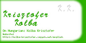 krisztofer kolba business card